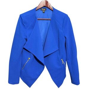 Thalia Sodi Women's Long Sleeve Cut Out Back Blue Drap Open Cardigan Size Medium